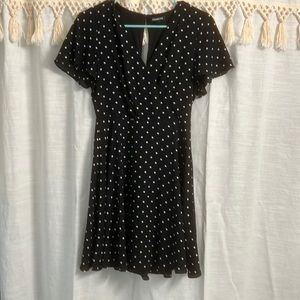 Express black polka dot size 2 dress